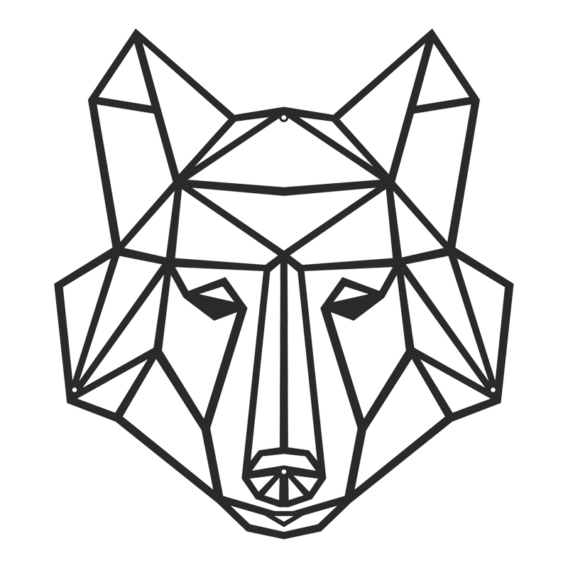 Διακοσμητικό τοίχου Wolfo pakooworld μαύρο μεταλλικό 40x0,15x40εκ