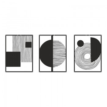 Διακοσμητικό τοίχου Harimia pakooworld σετ 3τεμ μαύρο μεταλλικό 37x0,15x50εκ