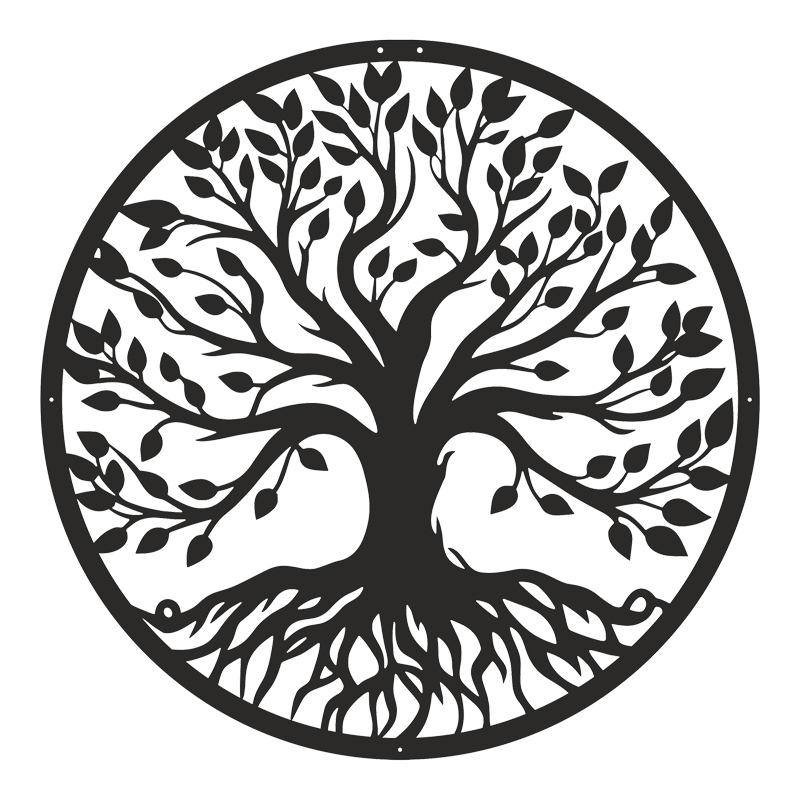 Διακοσμητικό τοίχου Treelife pakooworld μαύρο μεταλλικό Φ80x0,15εκ