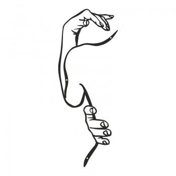 Διακοσμητικό τοίχου Femalo pakooworld μαύρο μεταλλικό 20x0,15x50εκ