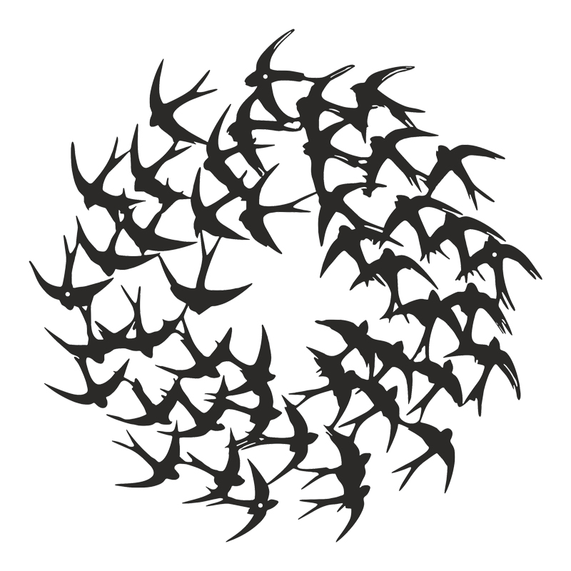 Διακοσμητικό τοίχου Swarm pakooworld μαύρο μεταλλικό Φ50x0,15εκ