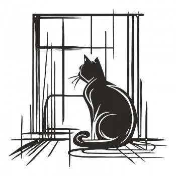 Διακοσμητικό τοίχου Caten pakooworld μαύρο μεταλλικό 50x0,15x50εκ