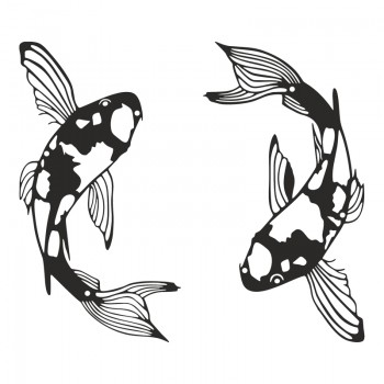 Διακοσμητικό τοίχου Konda pakooworld σετ 2τεμ μαύρο μεταλλικό 17x0,15x32εκ