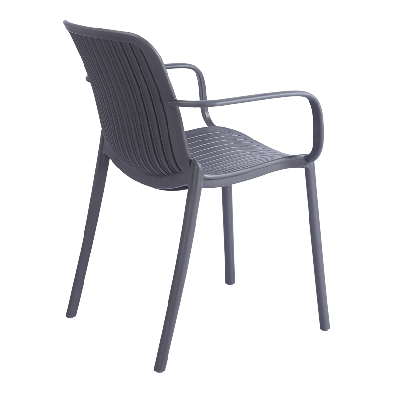 Πολυθρόνα Teragi στοιβαζόμενη pakoworld pp με UV protection ανθρακί 59x57x82εκ