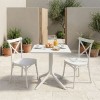 Τραπεζαρία Groovy Crossie pakoworld σετ 3τεμ λευκό PP 60x60x76εκ