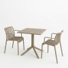 Τραπεζαρία Groovy Zoi pakoworld σετ 3τεμ cappuccino PP 60x60x76εκ