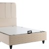 Κρεβάτι ημίδιπλο Lunda pakoworld με αποθηκευτικό χώρο κρεμ βελούδο 120x200εκ