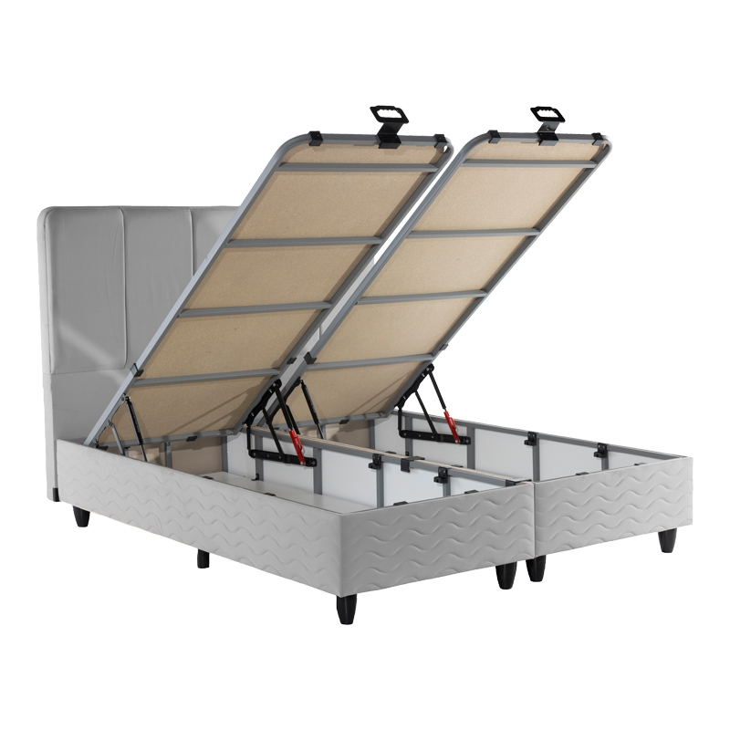 Κρεβάτι διπλό Lunda pakoworld με αποθηκευτικό χώρο γκρι βελούδο 160x200εκ