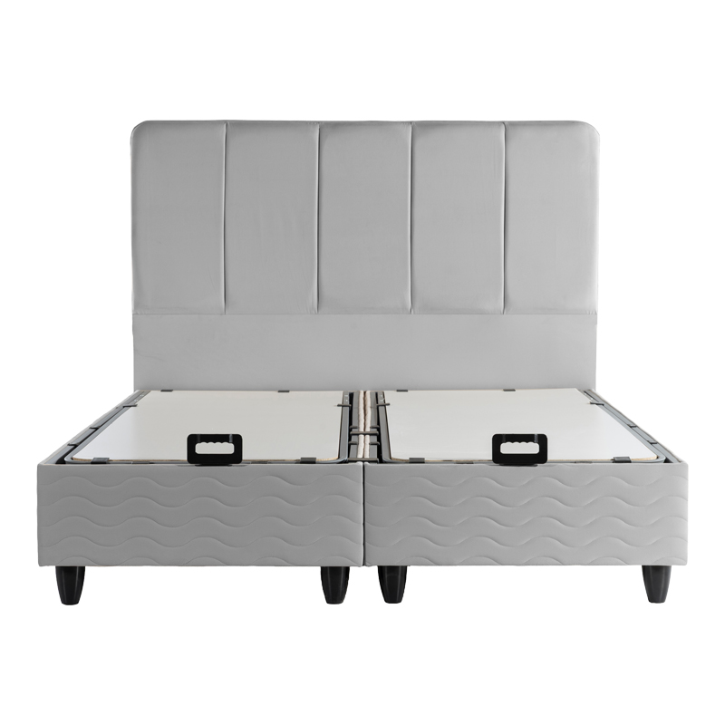 Κρεβάτι διπλό Lunda pakoworld με αποθηκευτικό χώρο γκρι βελούδο 160x200εκ