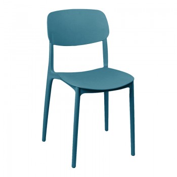 Καρέκλα Berdian pakoworld στοιβαζόμενη pp μπλε 38x49x79εκ