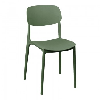 Καρέκλα Berdian pakoworld στοιβαζόμενη pp σκούρο πράσινο 38x49x79εκ