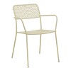 Πολυθρόνα Federal pakoworld στοιβαζόμενη κρεμ μέταλλο 57x58x81.5εκ