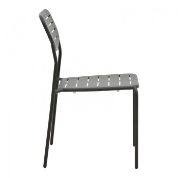 Καρέκλα Deraby pakoworld στοιβαζόμενη μαύρο μέταλλο 52.5x45.5x83εκ