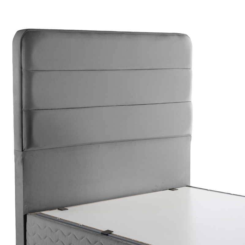 Κρεβάτι ημίδιπλο Linteda pakoworld με αποθηκευτικό χώρο ανθρακί βελούδο 120x200εκ