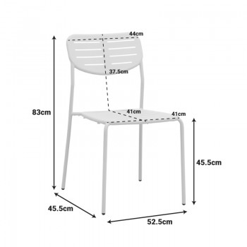 Καρέκλα Deraby pakoworld στοιβαζόμενη κρεμ μέταλλο 52.5x45.5x83εκ