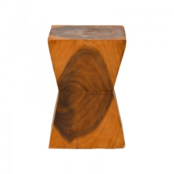 Σκαμπό Clepsydra pakoworld suar ξύλο σε φυσική απόχρωση 31x31x45εκ