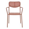 Πολυθρόνα Deraby pakoworld στοιβαζόμενη terracotta μέταλλο 56x45.5x83εκ