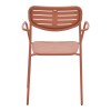 Πολυθρόνα Deraby pakoworld στοιβαζόμενη terracotta μέταλλο 56x45.5x83εκ