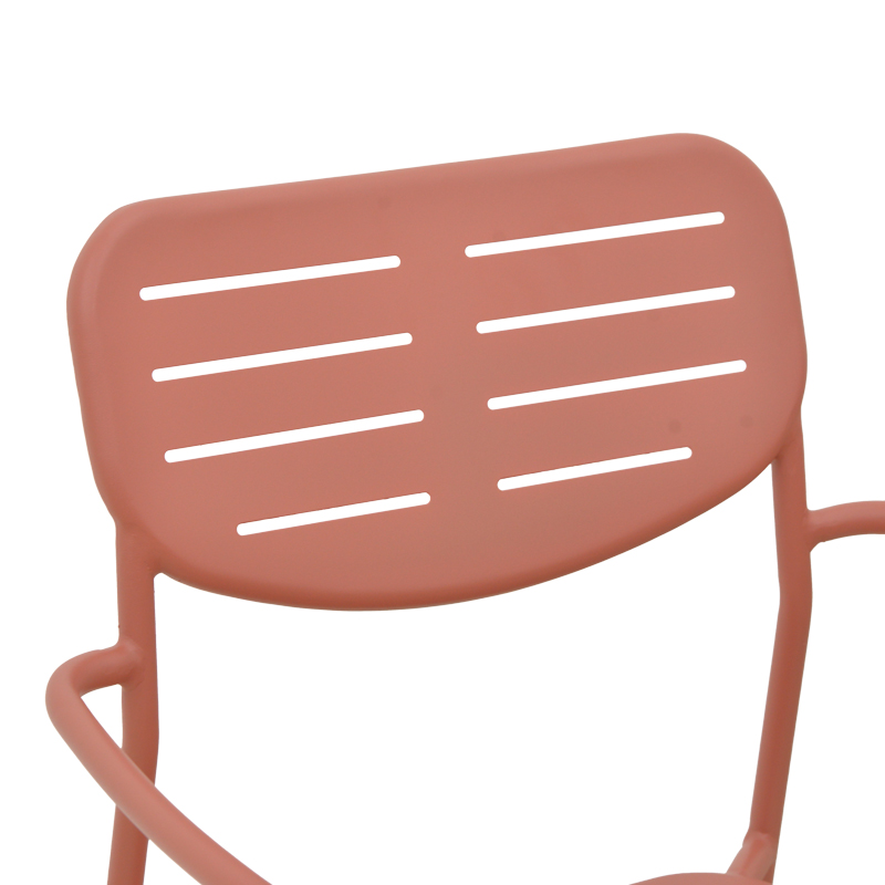 Πολυθρόνα Deraby pakoworld στοιβαζόμενη terracotta μέταλλο 56x45.5x83εκ