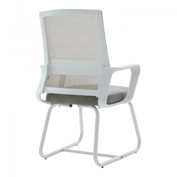 Καρέκλα επισκέπτη Palma pakoworld λευκή- mesh γκρι 46x52x94εκ