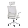 Καρέκλα γραφείου Plymot pakoworld λευκή - mesh γκρι 48x58x112-122εκ