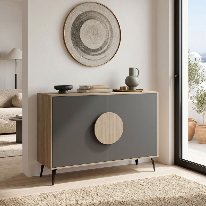 Μπουφές Gora pakoworld sonoma-ανθρακί 110x35.5x82εκ
