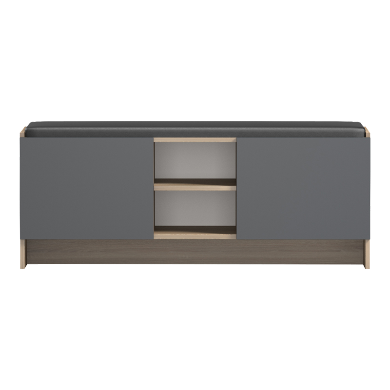 Έπιπλο εισόδου σκαμπό-παπουτσοθήκη Zulla pakoworld 10 ζεύγων sonoma- ανθρακί 110x37x43εκ