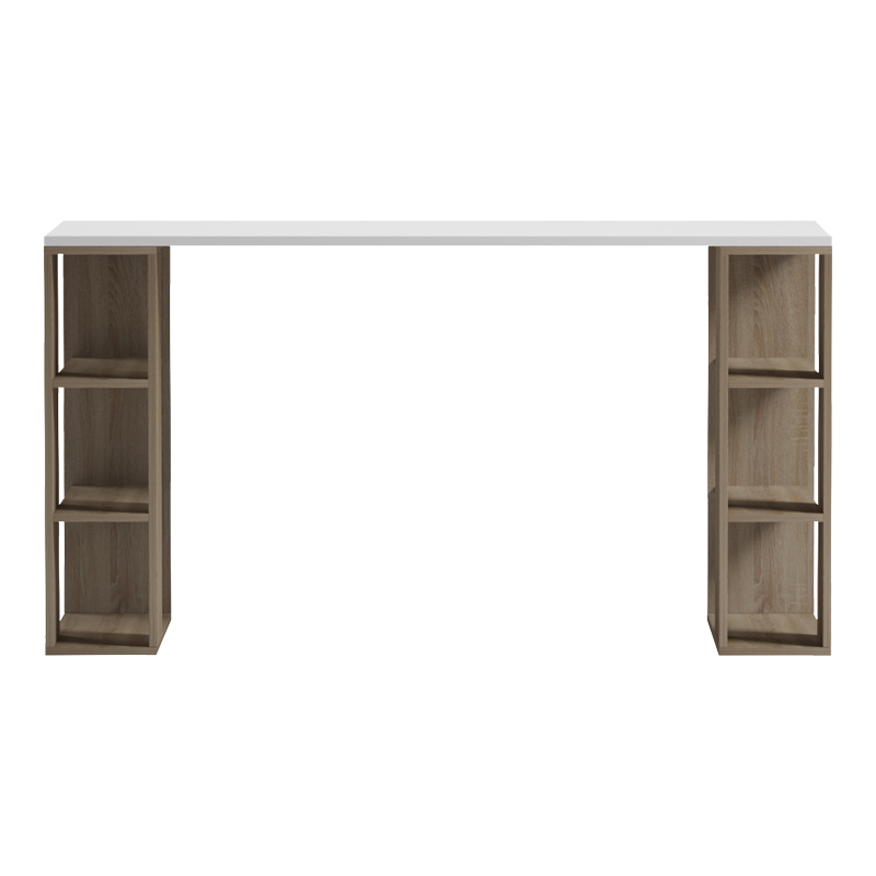 Γραφείο με ραφιέρα  Colmar pakoworld sonoma-λευκό 140x60x75εκ