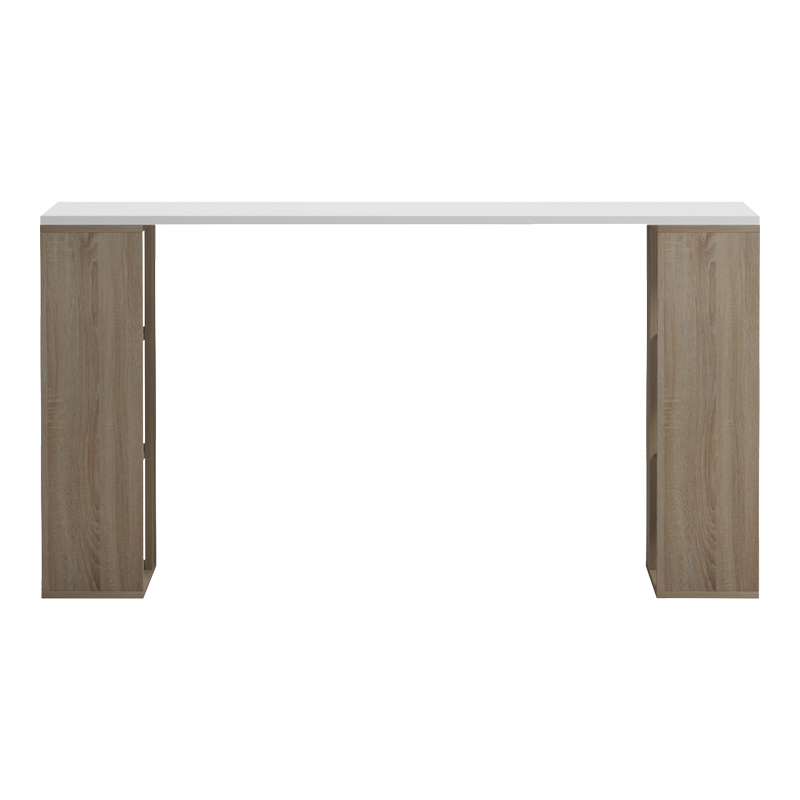 Γραφείο με ραφιέρα  Colmar pakoworld sonoma-λευκό 140x60x75εκ