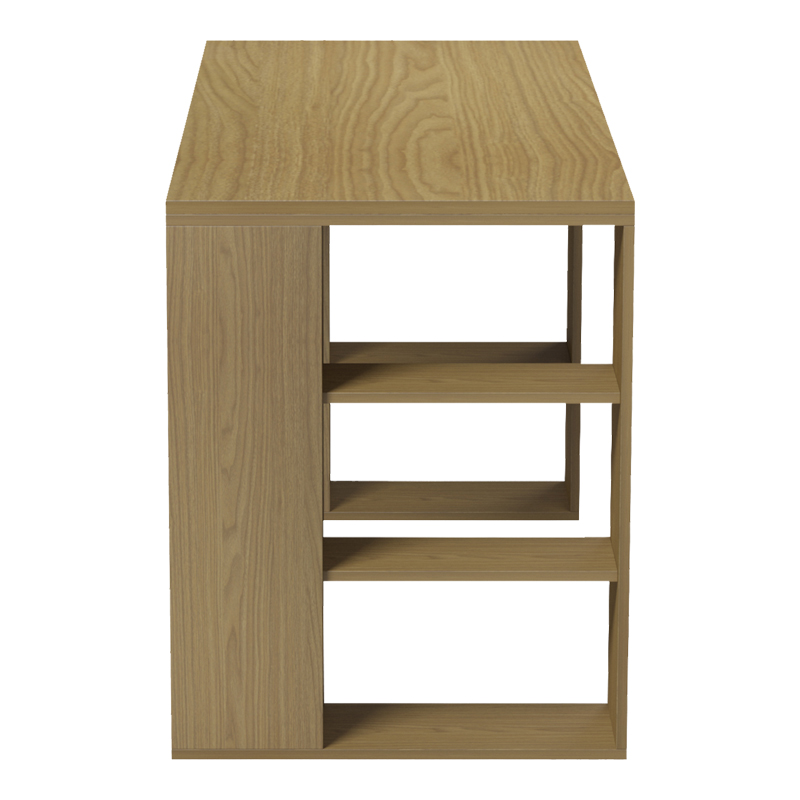 Γραφείο με ραφιέρα Colmar pakoworld σε ανοιχτό καρυδί 140x60x75εκ