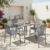 Τραπεζαρία Heven Vista pakoworld σετ 5τεμ ανθρακί αλουμίνιο 80x80x72εκ