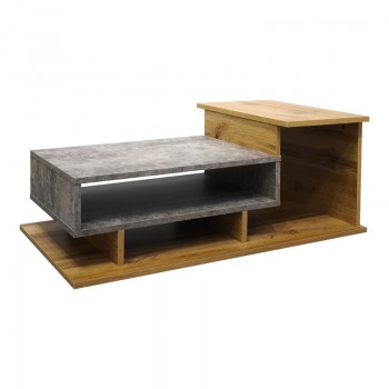 Τραπέζι σαλονιού Nuvele pakoworld γκρι-sonoma 90x50x35εκ