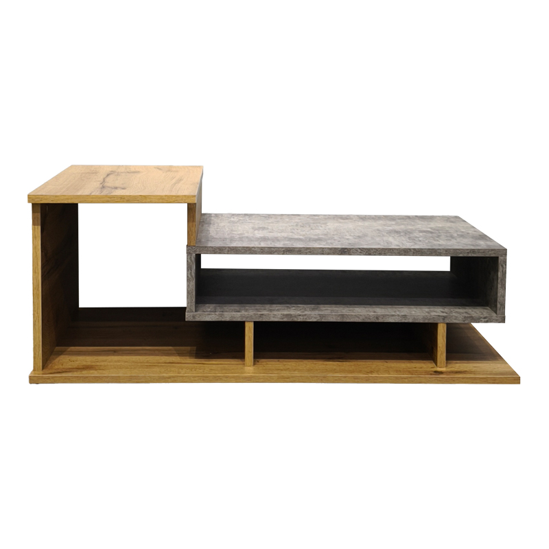 Τραπέζι σαλονιού Nuvele pakoworld γκρι-sonoma 90x50x35εκ