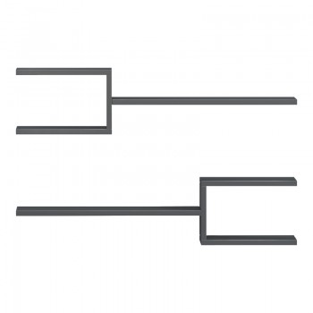 Ραφιέρα τοίχου Sumpa pakoworld 2τεμ ανθρακί 65x20x18εκ