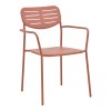Τραπεζαρία Moraja Deraby pakoworld σετ 5τεμ terracotta μέταλλο 140x80x72εκ