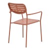 Τραπεζαρία Moraja Deraby pakoworld σετ 3τεμ terracotta μέταλλο 70x70x73εκ