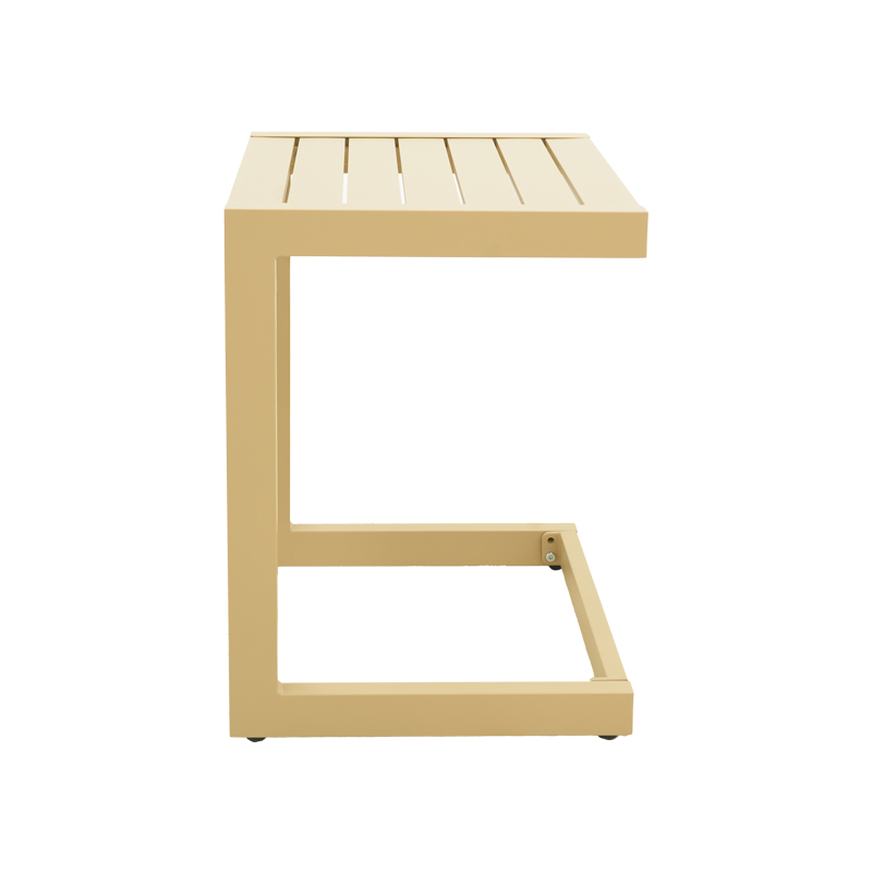 Τραπεζι Aether pakoworld αλουμίνιο σε cappuccino απόχρωση 37.5x36.5x53εκ