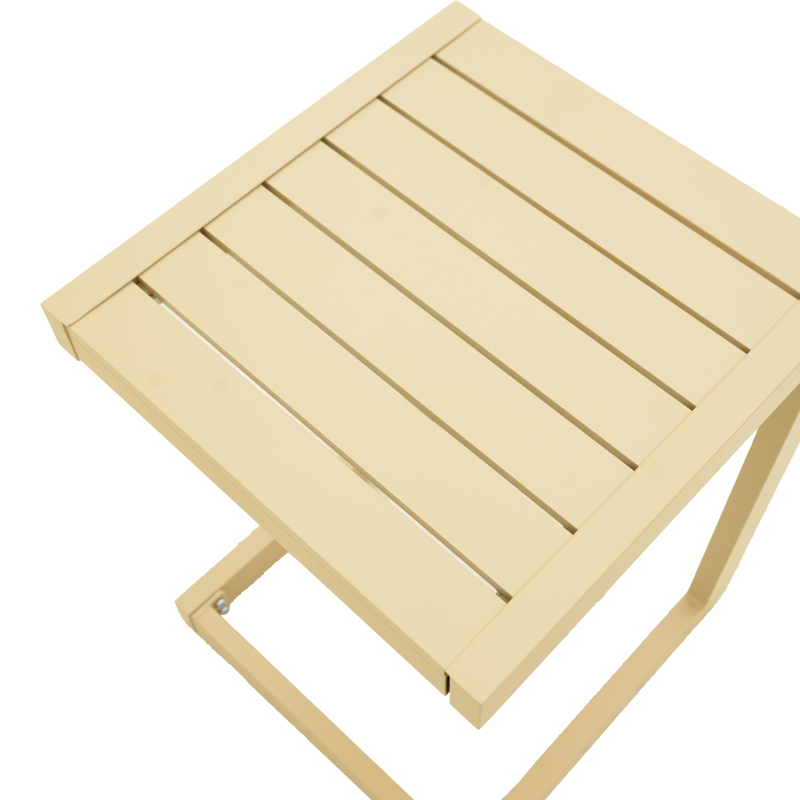 Τραπεζι Aether pakoworld αλουμίνιο σε cappuccino απόχρωση 37.5x36.5x53εκ