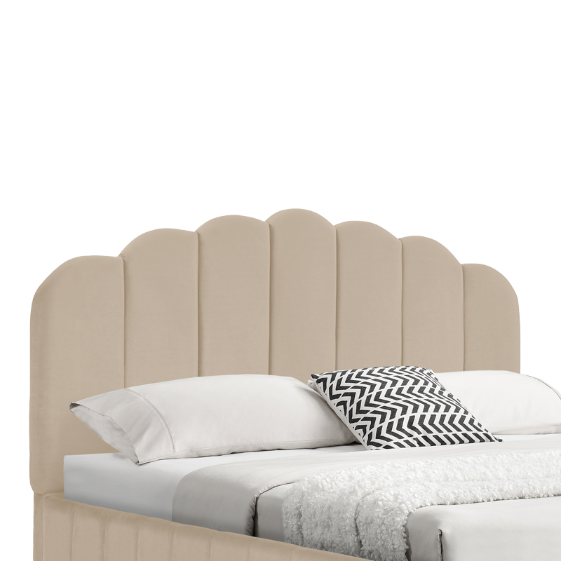 Κρεβάτι Tatiana pakoworld βελούδο μπεζ με αποθηκευτικό χώρο 120x200εκ