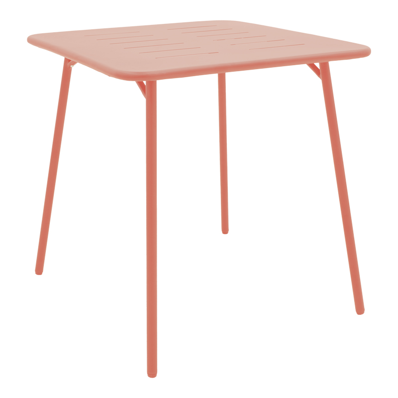 Τραπεζαρία Moraja Federal pakoworld σετ 3τεμ terracotta μέταλλο 70x70x73εκ