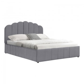 Κρεβάτι Tatiana pakoworld ύφασμα γκρι με αποθηκευτικό χώρο 120x200εκ