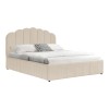 Κρεβάτι Tatiana pakoworld βελούδο μπεζ με αποθηκευτικό χώρο 160x200εκ