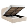 Κρεβάτι Tatiana pakoworld βελούδο μπεζ με αποθηκευτικό χώρο 160x200εκ