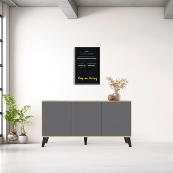Μπουφές Billie pakoworld sonoma-ανθρακί149x40x77εκ