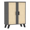Παπουτσοθήκη-ντουλάπι Shoby pakoworld sonoma-ανθρακί 70.5x30x91εκ