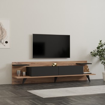 Έπιπλο τηλεόρασης Astry pakoworld καρυδί με ανθρακί 180x36,8x45εκ