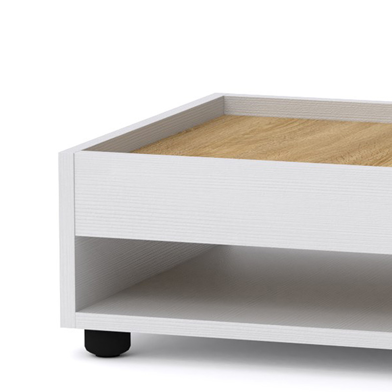 Τραπέζι σαλονιού Willa pakoworld sonoma-λευκό 60x42x20εκ