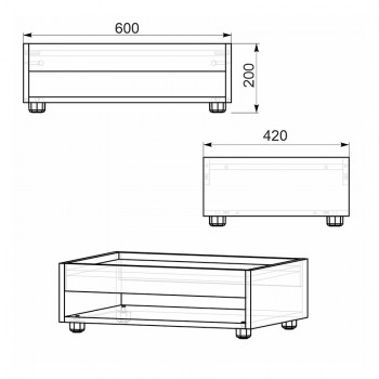 Τραπέζι σαλονιού Willa pakoworld sonoma-λευκό 60x42x20εκ