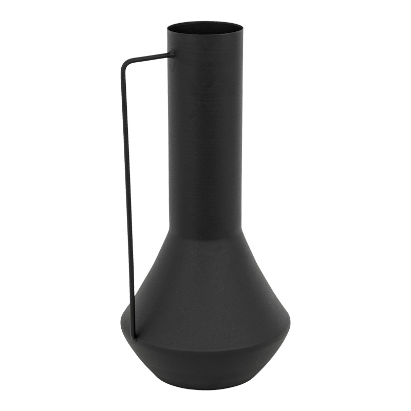 Βάζο Genmary pakoworld μεταλλικό σε μαύρη απόχρωση Φ17x34.5εκ