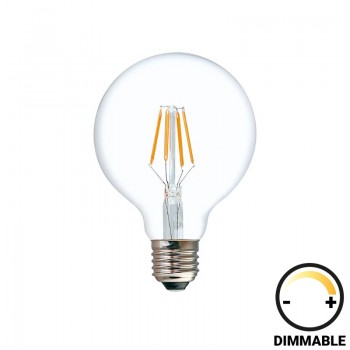 Λαμπτήρας LED G125 Bulb pakoworld dimmable 8W E27 2700K clear